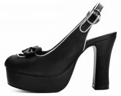 A6080L Black & White Peep Toe Platform Heel Womens 7 A6080L Black & White Peep Toe Platform Heel Womens