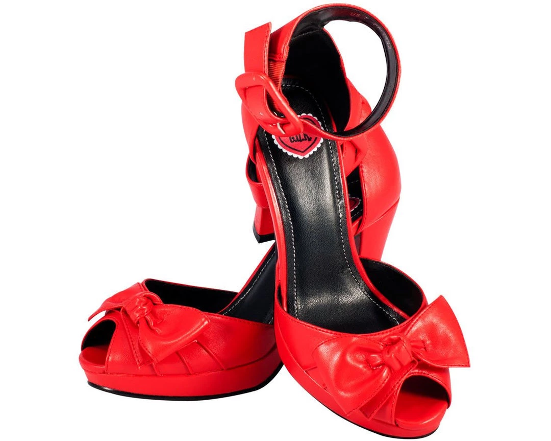 A7725L Womens Red Gathered Front Peep Toe - *FINAL SALE/NON-RETURNABLE 3 A7725L Womens Red Gathered Front Peep Toe - *FINAL SALE/NON-RETURNABLE