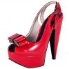 A8134L Womens Red Patent Bow Slingback Heel - *FINAL SALE/NON-RETURNABLE