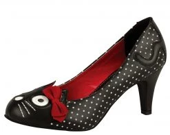 A8173L Womens Polka Dot Kitty Heel