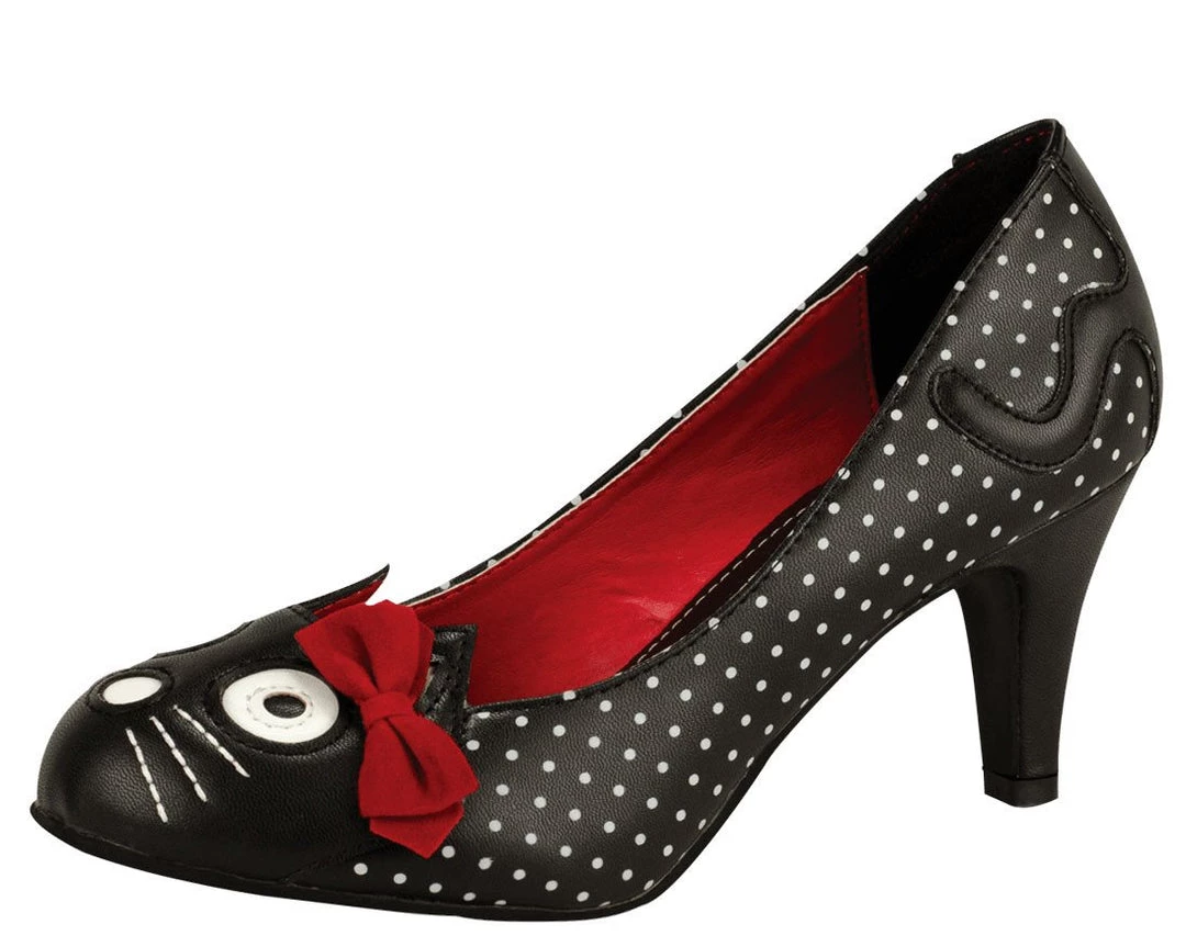 A8173L Womens Polka Dot Kitty Heel 1 A8173L Womens Polka Dot Kitty Heel