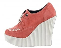 A8376L Womens Peachy Coral Suede Creeper Wedge - *FINAL SALE/NON-RETURNABLE 7 A8376L Womens Peachy Coral Suede Creeper Wedge - *FINAL SALE/NON-RETURNABLE