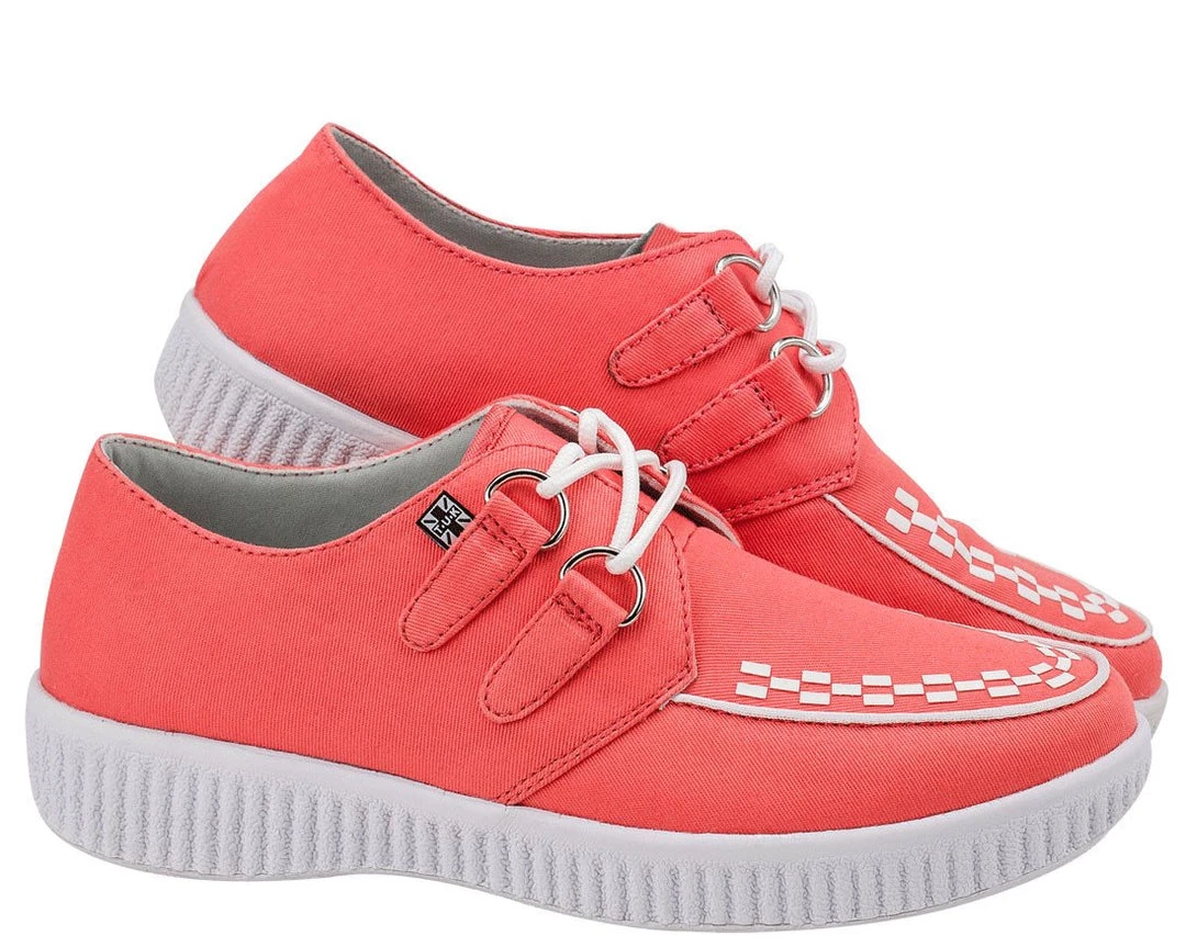 A8488 Coral Twill T.U.K. VIVA Creepers - *FINAL SALE/NON-RETURNABLE Womens 2 A8488 Coral Twill T.U.K. VIVA Creepers - *FINAL SALE/NON-RETURNABLE Womens