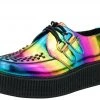 A8647 Vegan Rainbow Metallic Viva Mondo Creepers Womens