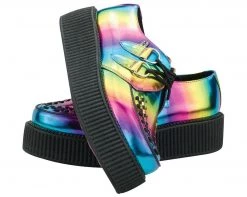 A8647 Vegan Rainbow Metallic Viva Mondo Creepers Womens