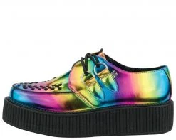 A8647 Vegan Rainbow Metallic Viva Mondo Creepers Womens