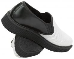 A8893 Womens B/W Perf Slip On Creepers