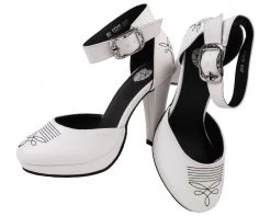 A9023L Womens White Western Starlet Heels