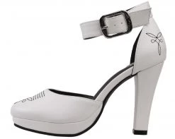 A9023L Womens White Western Starlet Heels