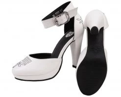 A9023L Womens White Western Starlet Heels
