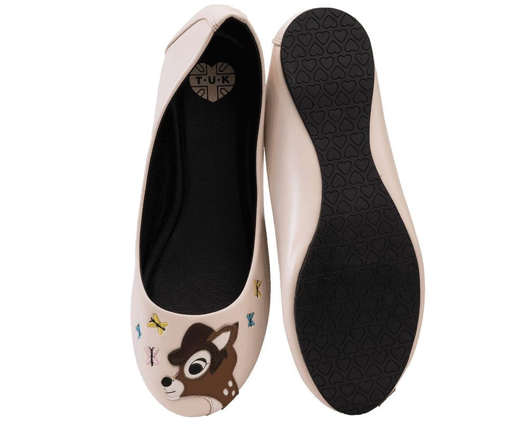 A9064L Womens Cream Deer Flats 3 A9064L Womens Cream Deer Flats