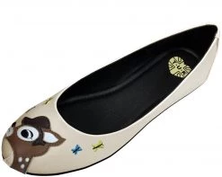 A9064L Womens Cream Deer Flats 9 A9064L Womens Cream Deer Flats