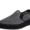 A9065 Grey Perforated Pointed Slip Ons