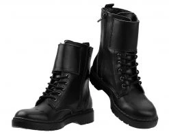 A9142 Black Top Strap Ealing Boot *ALL ITEMS FINAL SALE/NON-RETURNABLE*