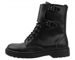 A9142 Black Top Strap Ealing Boot *ALL ITEMS FINAL SALE/NON-RETURNABLE*