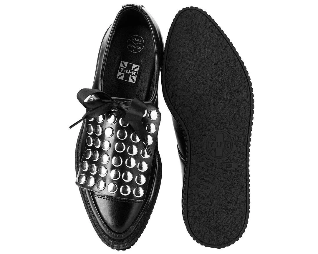 A9167 Black Studded Kilt Pointed Creeper Womens 4 A9167 Black Studded Kilt Pointed Creeper Womens