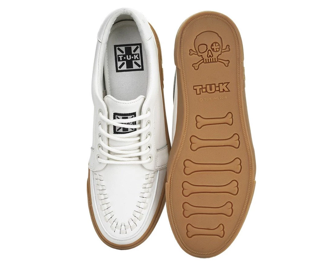 A9185 White Leather No-Ring VLK Sneaker Womens 4 A9185 White Leather No-Ring VLK Sneaker Womens