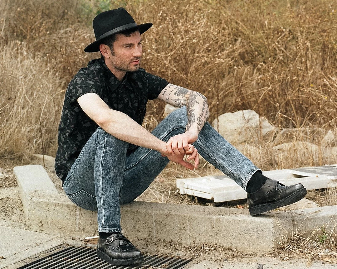 A9198 Womens Grey Rub Off Pointed Creeper 5 A9198 Womens Grey Rub Off Pointed Creeper