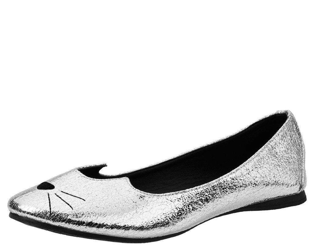 A9205L Womens Silver Crackle Sophistakitty Flat 1 A9205L Womens Silver Crackle Sophistakitty Flat