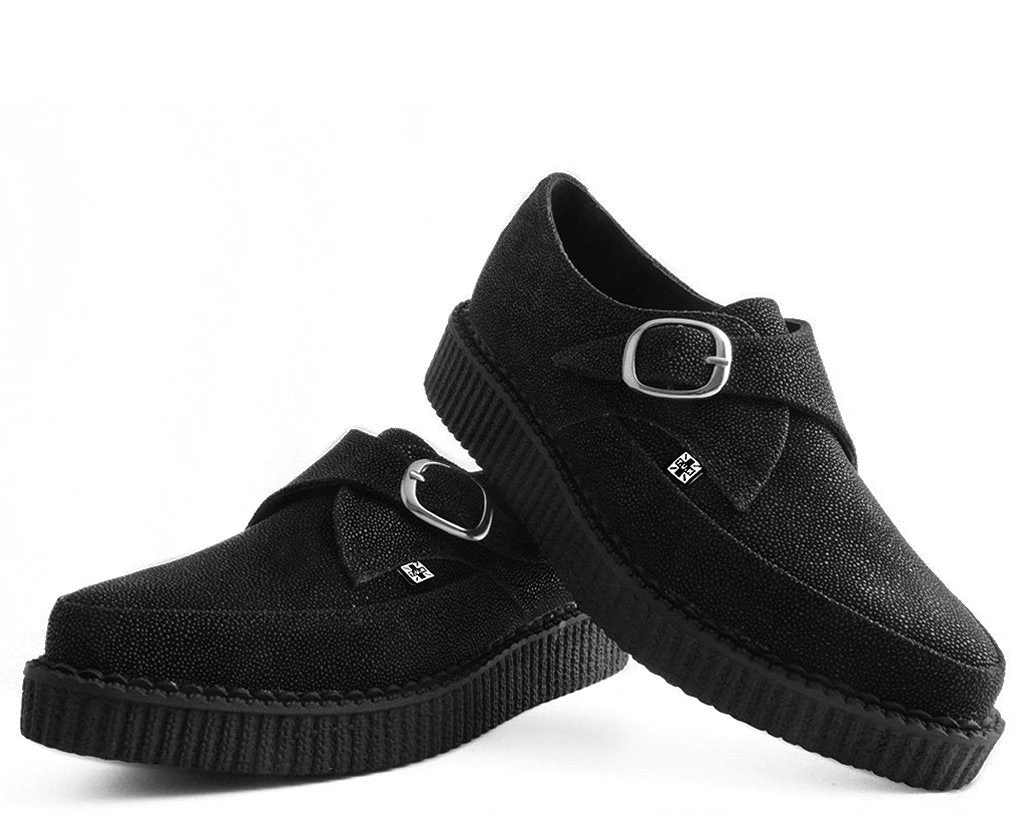 A9270 Black Stingray Pointed Buckle Creeper 2 A9270 Black Stingray Pointed Buckle Creeper