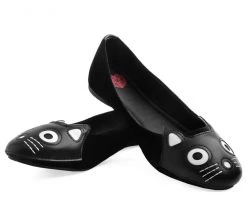 A9285L Black Velvet Kitty Flat *ALL ITEMS FINAL SALE/NON-RETURNABLE* Womens