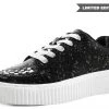 A9314 Womens Black & Chrome Paint Splatter Casbah Creeper