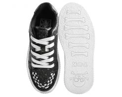 A9314 Womens Black & Chrome Paint Splatter Casbah Creeper 8 A9314 Womens Black & Chrome Paint Splatter Casbah Creeper