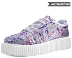 A9315 Womens Silver Multi Paint Splash Casbah Creeper - *FINAL SALE/NON-RETURNABLE