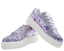 A9315 Womens Silver Multi Paint Splash Casbah Creeper - *FINAL SALE/NON-RETURNABLE