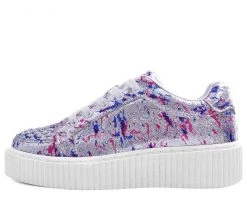 A9315 Womens Silver Multi Paint Splash Casbah Creeper - *FINAL SALE/NON-RETURNABLE