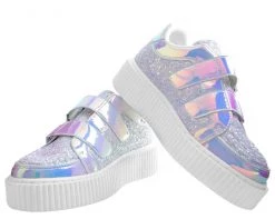 A9368 Womens Iridescent Double Velcro Casbah Creeper