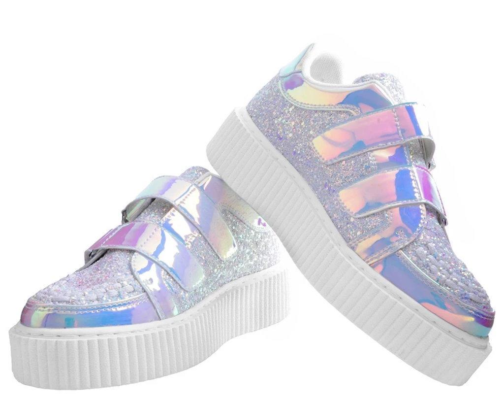 A9368 Womens Iridescent Double Velcro Casbah Creeper 2 A9368 Womens Iridescent Double Velcro Casbah Creeper