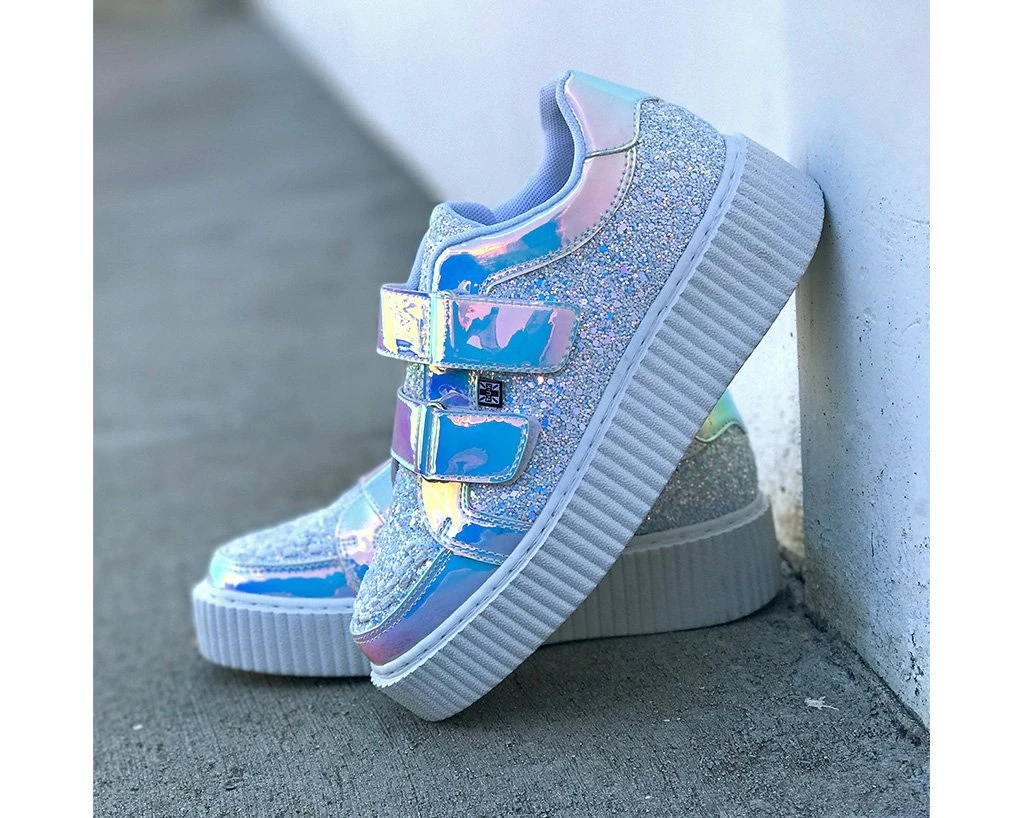 A9368 Womens Iridescent Double Velcro Casbah Creeper 5 A9368 Womens Iridescent Double Velcro Casbah Creeper