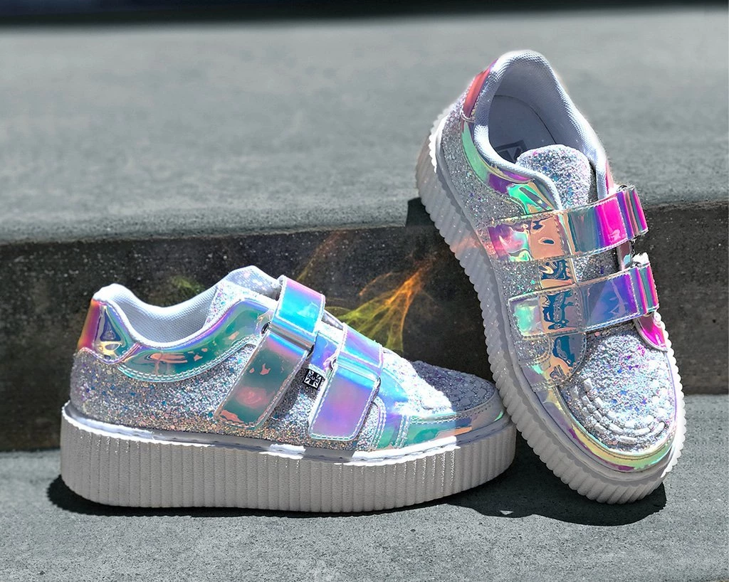 A9368 Womens Iridescent Double Velcro Casbah Creeper 6 A9368 Womens Iridescent Double Velcro Casbah Creeper