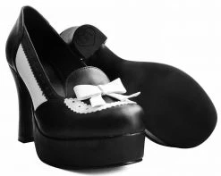 A9386L Black & White Loafer Platform Heel 7 A9386L Black & White Loafer Platform Heel