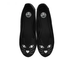 A9392L Black Coy Kitty Flat *ALL ITEMS FINAL SALE/NON-RETURNABLE*