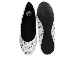 A9393L Womens Black & White Music Note Flat *ALL ITEMS FINAL SALE/NON-RETURNABLE*