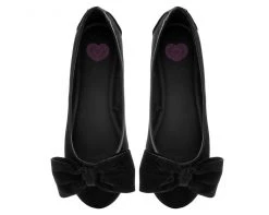 A9431L Black Velvet Oversized Bow Flat CLEARANCE