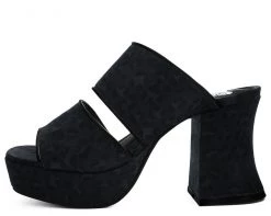 A9443L Womens Grey Leopard Strappy Marley Heel *ALL ITEMS FINAL SALE/NON-RETURNABLE*