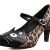 A9444L CLEARANCE Leopard Kitty Mary Jane Heel