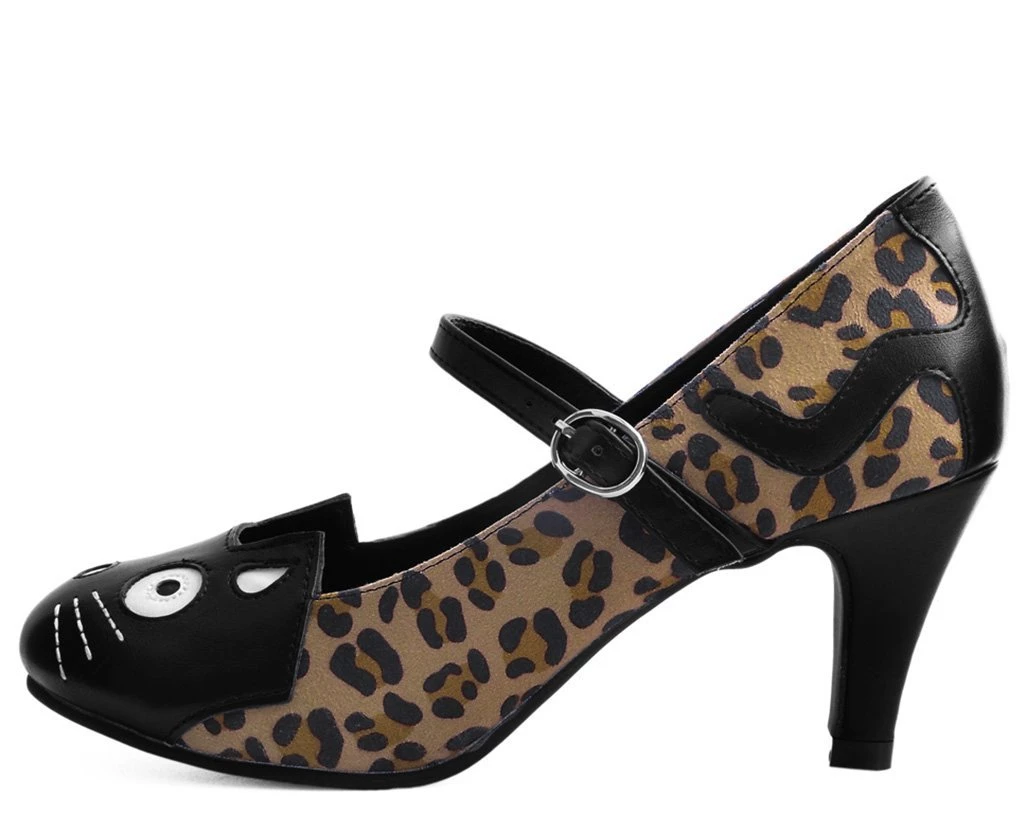 A9444L CLEARANCE Leopard Kitty Mary Jane Heel 3 A9444L CLEARANCE Leopard Kitty Mary Jane Heel