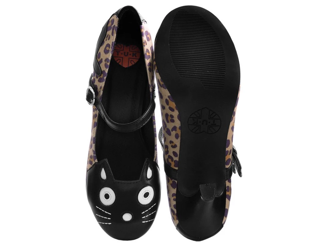 A9444L CLEARANCE Leopard Kitty Mary Jane Heel 4 A9444L CLEARANCE Leopard Kitty Mary Jane Heel