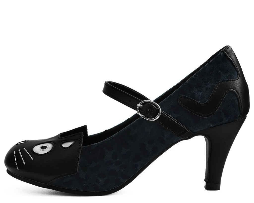 A9445L Black & Grey Leopard Kitty Mary Jane Heel CLEARANCE 3 A9445L Black & Grey Leopard Kitty Mary Jane Heel CLEARANCE
