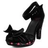 A9446L Black Velvet & Red Blossom Starlet Heel - *FINAL SALE/NON-RETURNABLE Womens