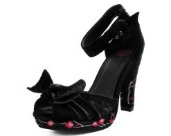 A9446L Black Velvet & Red Blossom Starlet Heel - *FINAL SALE/NON-RETURNABLE Womens