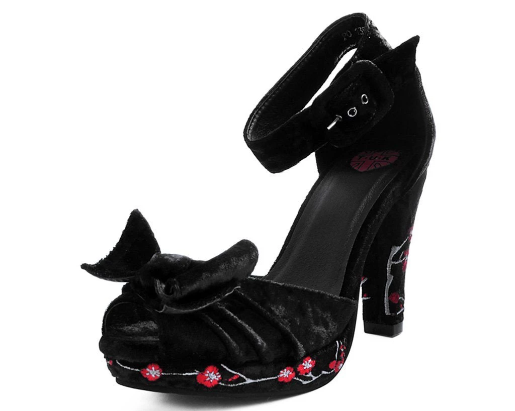 A9446L Black Velvet & Red Blossom Starlet Heel - *FINAL SALE/NON-RETURNABLE Womens 1 A9446L Black Velvet & Red Blossom Starlet Heel - *FINAL SALE/NON-RETURNABLE Womens