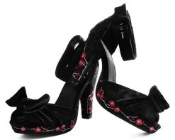 A9446L Black Velvet & Red Blossom Starlet Heel - *FINAL SALE/NON-RETURNABLE Womens 7 A9446L Black Velvet & Red Blossom Starlet Heel - *FINAL SALE/NON-RETURNABLE Womens