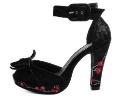 A9446L Black Velvet & Red Blossom Starlet Heel - *FINAL SALE/NON-RETURNABLE Womens 8 A9446L Black Velvet & Red Blossom Starlet Heel - *FINAL SALE/NON-RETURNABLE Womens