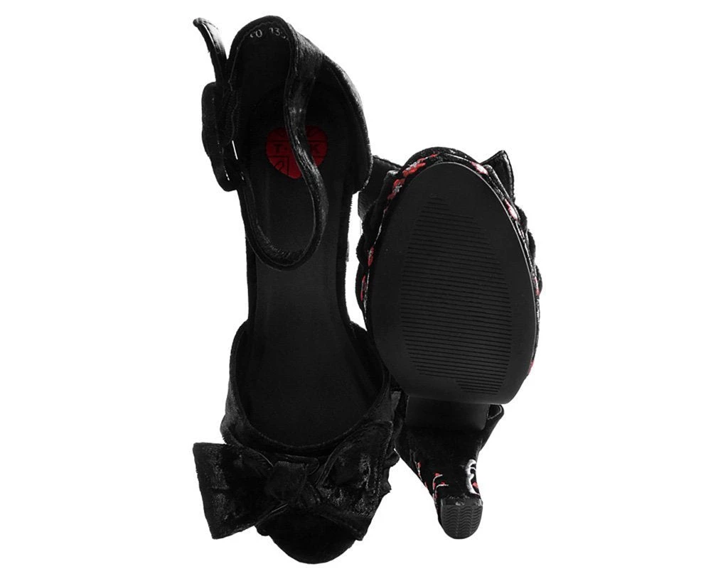 A9446L Black Velvet & Red Blossom Starlet Heel - *FINAL SALE/NON-RETURNABLE Womens 5 A9446L Black Velvet & Red Blossom Starlet Heel - *FINAL SALE/NON-RETURNABLE Womens