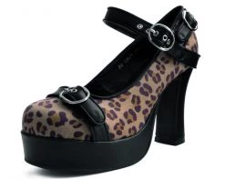A9447L Black & Leopard Classic Platform Heel *ALL ITEMS FINAL SALE/NON-RETURNABLE* Womens